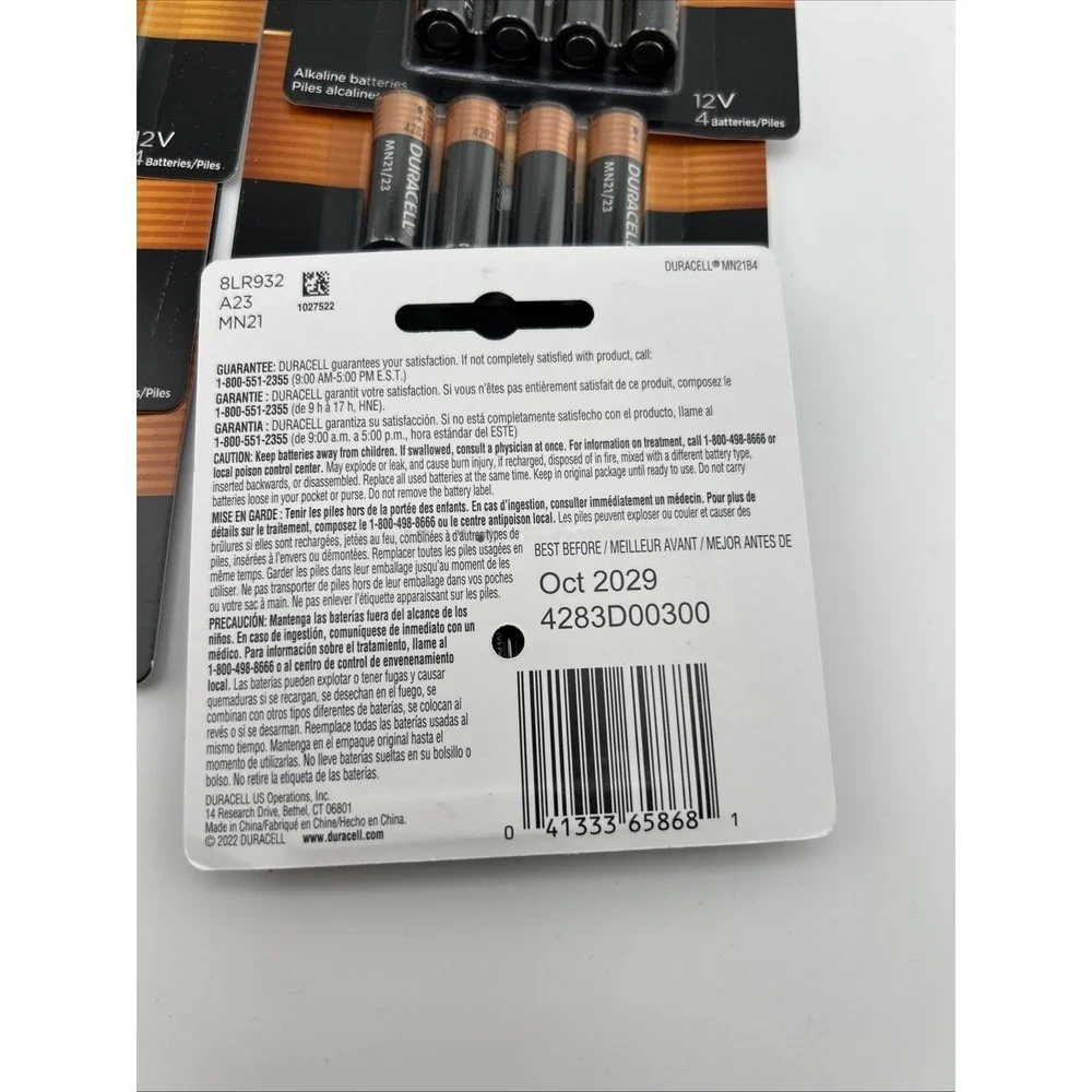 Duracell MN21B4 21/23 Alkaline 12 Volt Batteries 3 BOX Of 24-72 Total EXP 2029